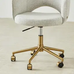 Adrianna Dove Grey Woven Fabric Desk Chair