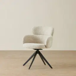Melville Dusty Beige Fabric Swivel Dining Chair