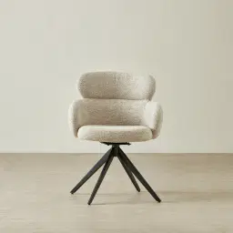 Melville Dusty Beige Fabric Swivel Dining Chair