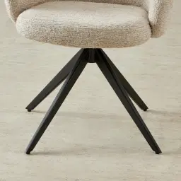 Melville Dusty Beige Fabric Swivel Dining Chair