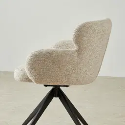 Melville Dusty Beige Fabric Swivel Dining Chair