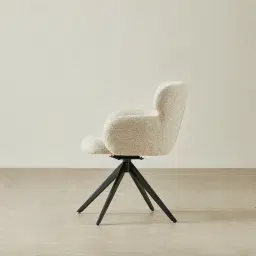 Melville Dusty Beige Fabric Swivel Dining Chair