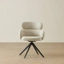 Melville Dusty Beige Fabric Swivel Dining Chair