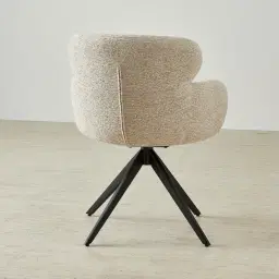 Melville Dusty Beige Fabric Swivel Dining Chair