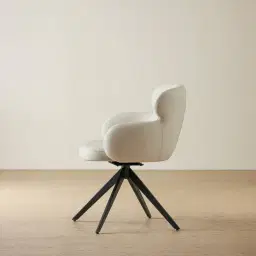Melville Glacier Grey Vegan Leather Swivel Dining Chair