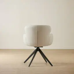 Melville Glacier Grey Vegan Leather Swivel Dining Chair