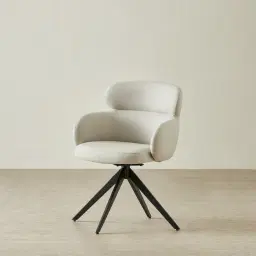 Melville Glacier Grey Vegan Leather Swivel Dining Chair