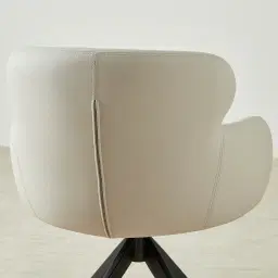 Melville Glacier Grey Vegan Leather Swivel Dining Chair