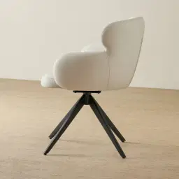 Melville Glacier Grey Vegan Leather Swivel Dining Chair