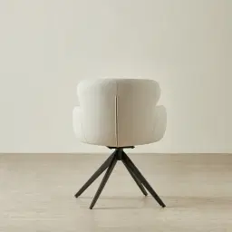 Melville Glacier Grey Vegan Leather Swivel Dining Chair