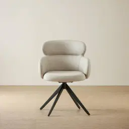 Melville Glacier Grey Vegan Leather Swivel Dining Chair
