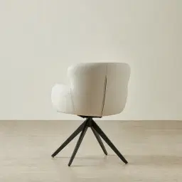 Melville Glacier Grey Vegan Leather Swivel Dining Chair