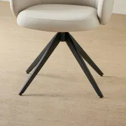 Melville Glacier Grey Vegan Leather Swivel Dining Chair