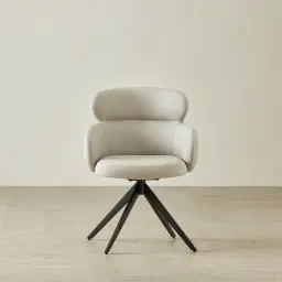 Melville Glacier Grey Vegan Leather Swivel Dining Chair