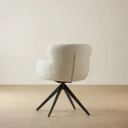 Melville Glacier Grey Vegan Leather Swivel Dining Chair