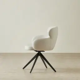 Melville Glacier Grey Vegan Leather Swivel Dining Chair