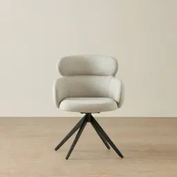 Melville Glacier Grey Vegan Leather Swivel Dining Chair