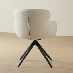 Melville Glacier Grey Vegan Leather Swivel Dining Chair