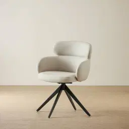 Melville Glacier Grey Vegan Leather Swivel Dining Chair