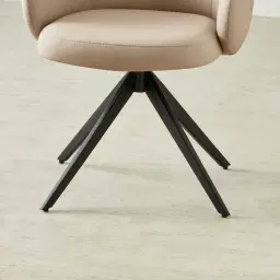 Melville Sand Beige Vegan Leather Swivel Dining Chair