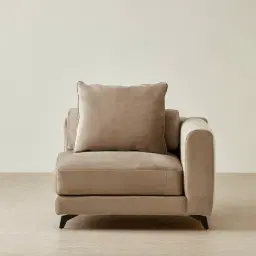 Jordan Beige Velvet Corner Sofa - 1 Seater Corner