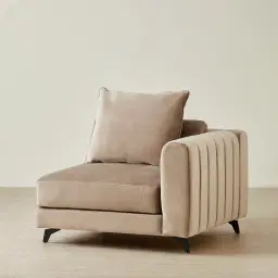Jordan Beige Velvet Corner Sofa - 1 Seater Corner