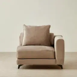 Jordan Beige Velvet Corner Sofa - 1 Seater Corner