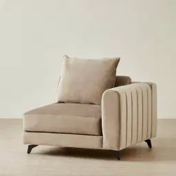 Jordan Beige Velvet Corner Sofa - 1 Seater Corner