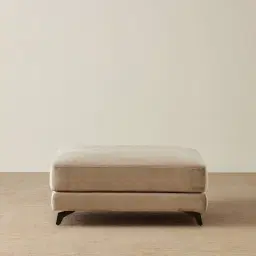 Jordan Beige Velvet Corner Sofa - Ottoman