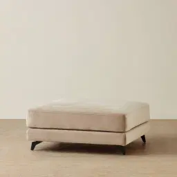 Jordan Beige Velvet Corner Sofa - Ottoman