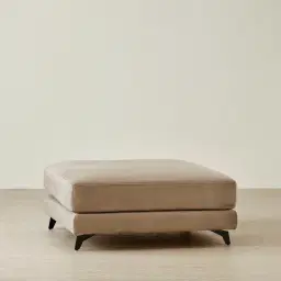 Jordan Beige Velvet Corner Sofa - Ottoman