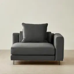 Jordan Charcoal Velvet Corner Sofa - 1.5 Seater Right Arm