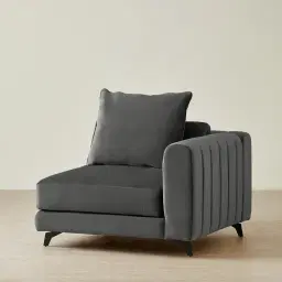 Jordan Charcoal Velvet Corner Sofa - 1 Seater Corner