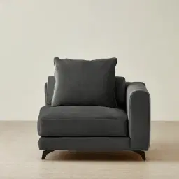 Jordan Charcoal Velvet Corner Sofa - 1 Seater Corner