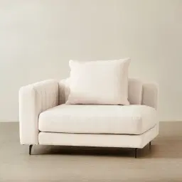 Jordan Chantilly White Fabric Corner Sofa - 1.5 Seater Left Arm