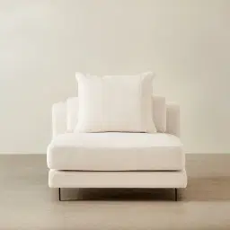 Jordan Chantilly White Fabric Corner Sofa - 1 Seater Armless