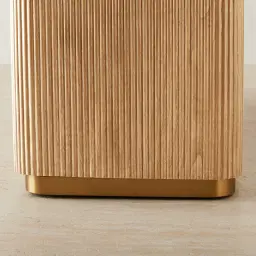 San Pierre Light Brown Ash Veneer Dresser with Travertine Finish Sintered Stone Top