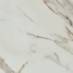 Sir Lionell Gliding White Sintered Stone Side Tray Table - Walnut Brown Wooden Leg