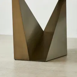 Vania Brushed Bronze Dining Table with Statuario White Sintered Stone Top - 240x118cm