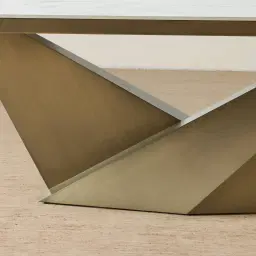 Vania Brushed Bronze Dining Table with Statuario White Sintered Stone Top - 240x118cm