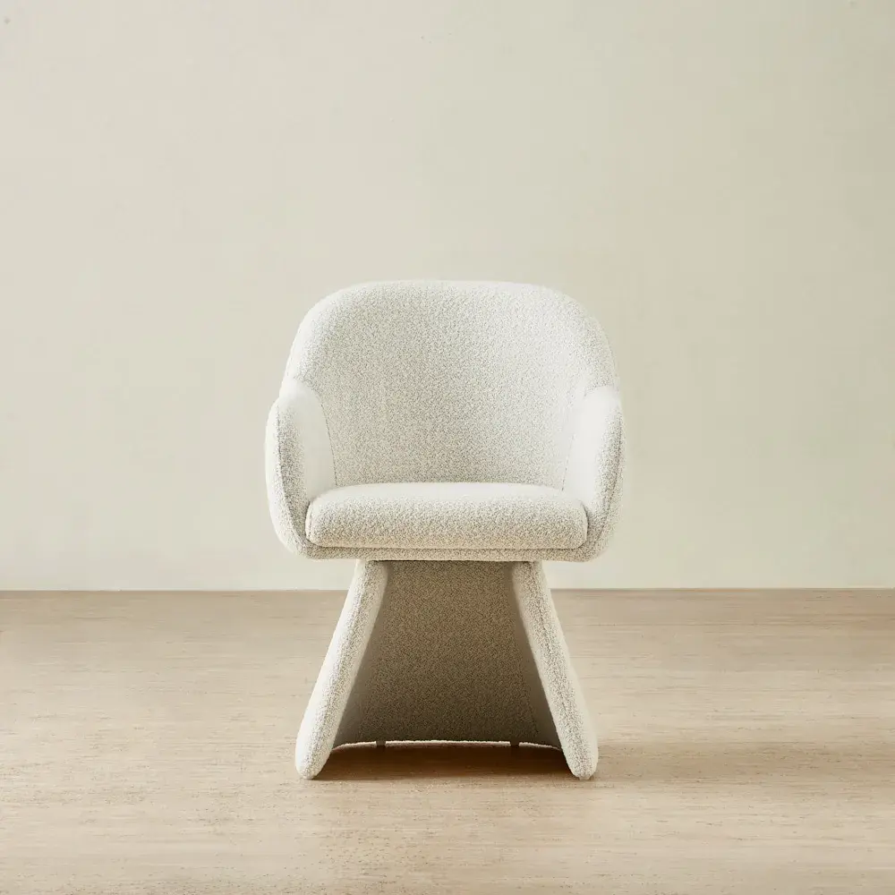 Antonia Stone White Swivel Dining Chair