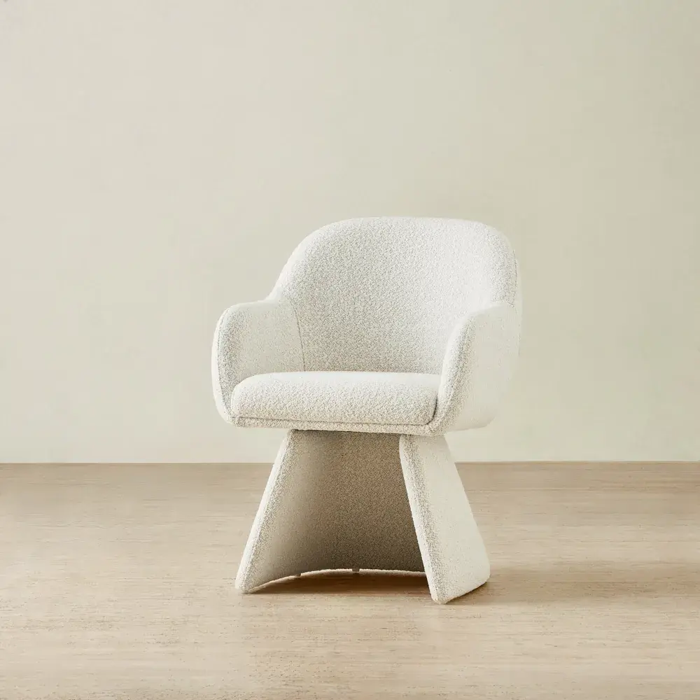 Antonia Stone White Swivel Dining Chair