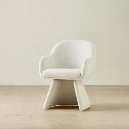 Antonia Stone White Swivel Dining Chair