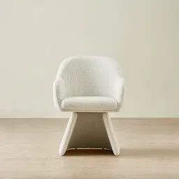 Antonia Stone White Swivel Dining Chair