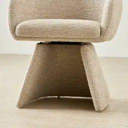 Antonia Dusty Beige Fabric Swivel Dining Chair