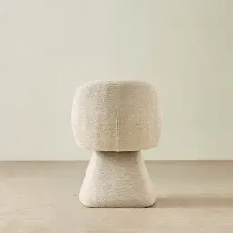 Antonia Dusty Beige Fabric Swivel Dining Chair