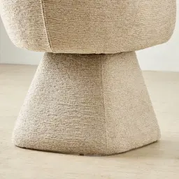 Antonia Dusty Beige Fabric Swivel Dining Chair