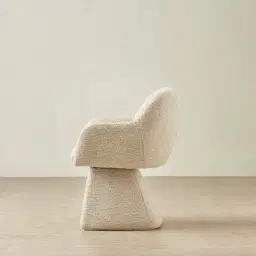 Antonia Dusty Beige Fabric Swivel Dining Chair