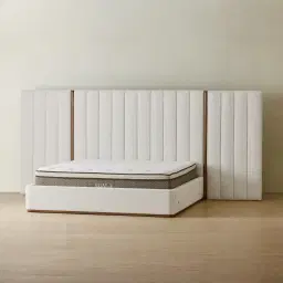 Summerton Stone White Fabric King Bed - Toffee Brown Ash