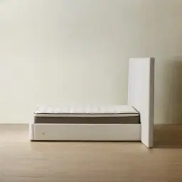 Summerton Stone White Fabric King Bed - Toffee Brown Ash